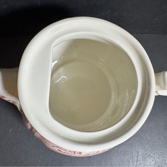 Red and Cream Windsor Ceramic Art Teapot [Item 0186] - Picture 6 of 11